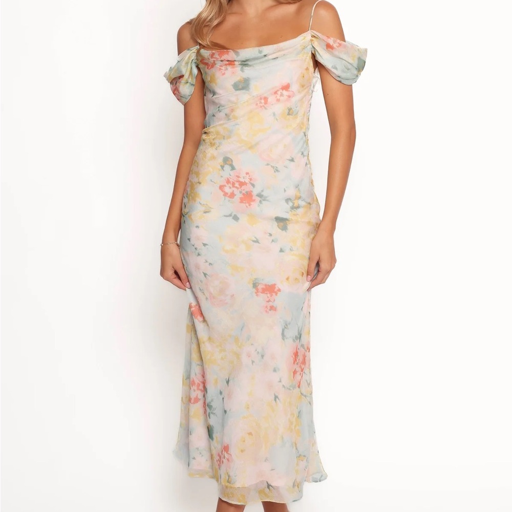 Petal & Pup Pastel Floral Esther Midi Dress, Size S